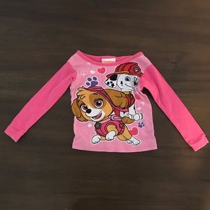 Pink Nickelodeon Paw Patrol Skye and Marshall Long Sleeve Pajama Shirt 24M